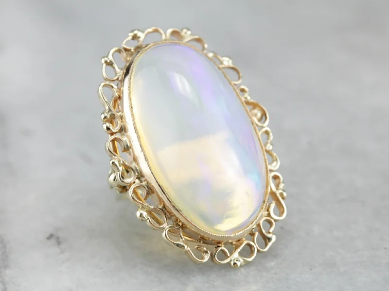 Agate Gemstone Rings in Sterling Silver with a Mosaic - Inspired Inlay for a Bohemian StyleBold Opal Cocktail Ring in Filigree Frame Agate Gemstone Rings in Sterling Silver with a Mosaic - Inspired Inlay for a Bohemian StyleBold Opal Cocktail Ring in Filigree Frame