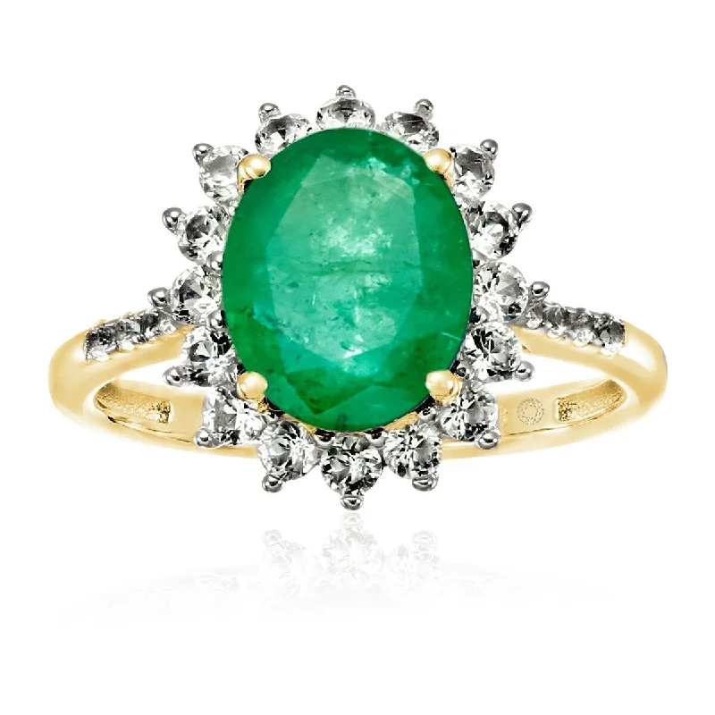 Turquoise Gemstone Rings in 925 Silver with a Southwestern - Inspired Design for a Rustic CharmYellow Gold Over Sterling Silver Sakota Emerald and Created White Sapphire Ring Turquoise Gemstone Rings in 925 Silver with a Southwestern - Inspired Design for a Rustic CharmYellow Gold Over Sterling Silver Sakota Emerald and Created White Sapphire Ring