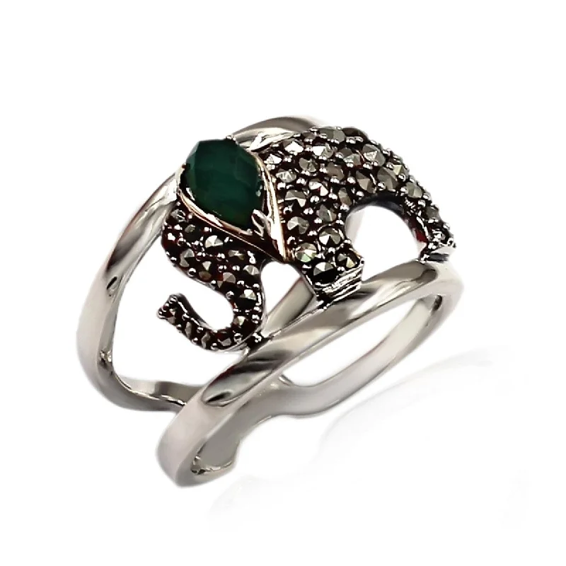 Malachite Gemstone Rings in 14K Gold with a Carved Stone for a Unique and Artistic Appeal14k Gold and Sterling Silver Green Agate Marcasite Ring Malachite Gemstone Rings in 14K Gold with a Carved Stone for a Unique and Artistic Appeal14k Gold and Sterling Silver Green Agate Marcasite Ring