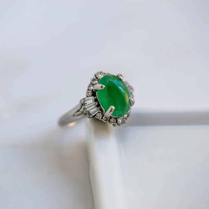 Men's Emerald Engagement Rings with 14K Yellow Gold and Vintage - Style FiligreeAmboise