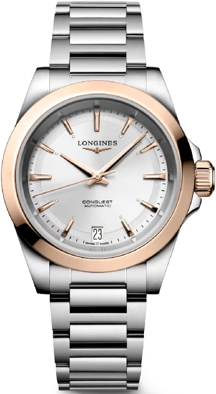 Laser - Etched Floral Design Wedding Bands in Palladium for a Delicate and Intricate LookLongines Conquest Ladies Laser - Etched Floral Design Wedding Bands in Palladium for a Delicate and Intricate LookLongines Conquest Ladies