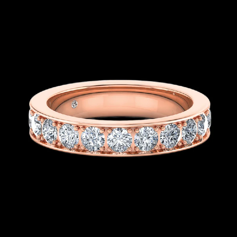 Hammered - Finish Copper Wedding Bands for a Rustic and Handmade - Look AppealAlessia - Half Eternity Hammered - Finish Copper Wedding Bands for a Rustic and Handmade - Look AppealAlessia - Half Eternity