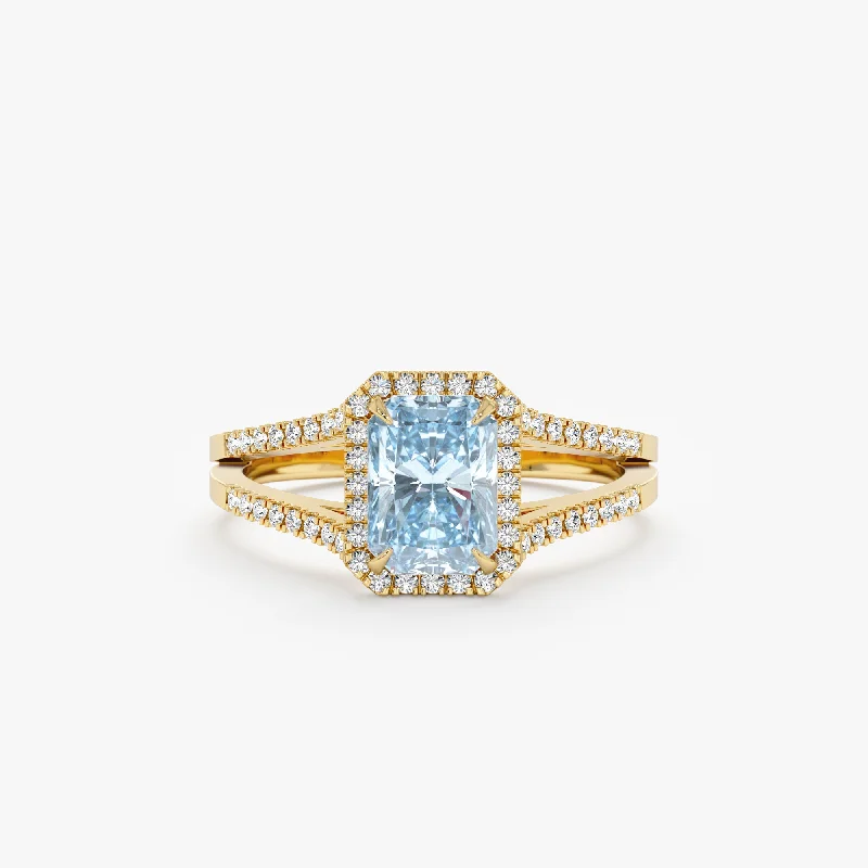 Men's Lapis Lazuli Engagement Rings in Sterling Silver with a Star - Shaped Stone SettingDiamond Engagement Ring with Sky Blue Topaz, Arwen