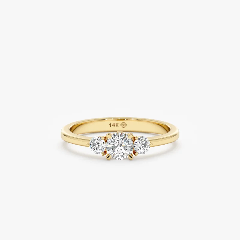 Men's Tourmaline Engagement Rings in 18K Two - Tone Gold with a Floral - Inspired Setting3 Diamond Engagement Ring, Vida