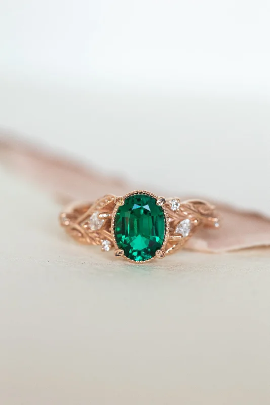 Men's Topaz Engagement Rings in 10K Gold with a Channel - Set Diamond BandEmerald and accent diamonds engagement ring, rose gold engagement ring / Patricia Men's Topaz Engagement Rings in 10K Gold with a Channel - Set Diamond BandEmerald and accent diamonds engagement ring, rose gold engagement ring / Patricia
