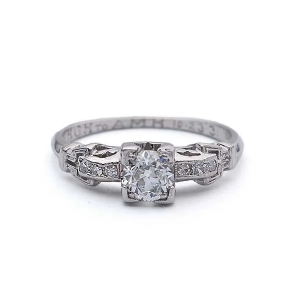 Men's Tourmaline Engagement Rings in 18K Two - Tone Gold with a Floral - Inspired SettingCirca 1930s Diamond engagement ring #VR140519-08