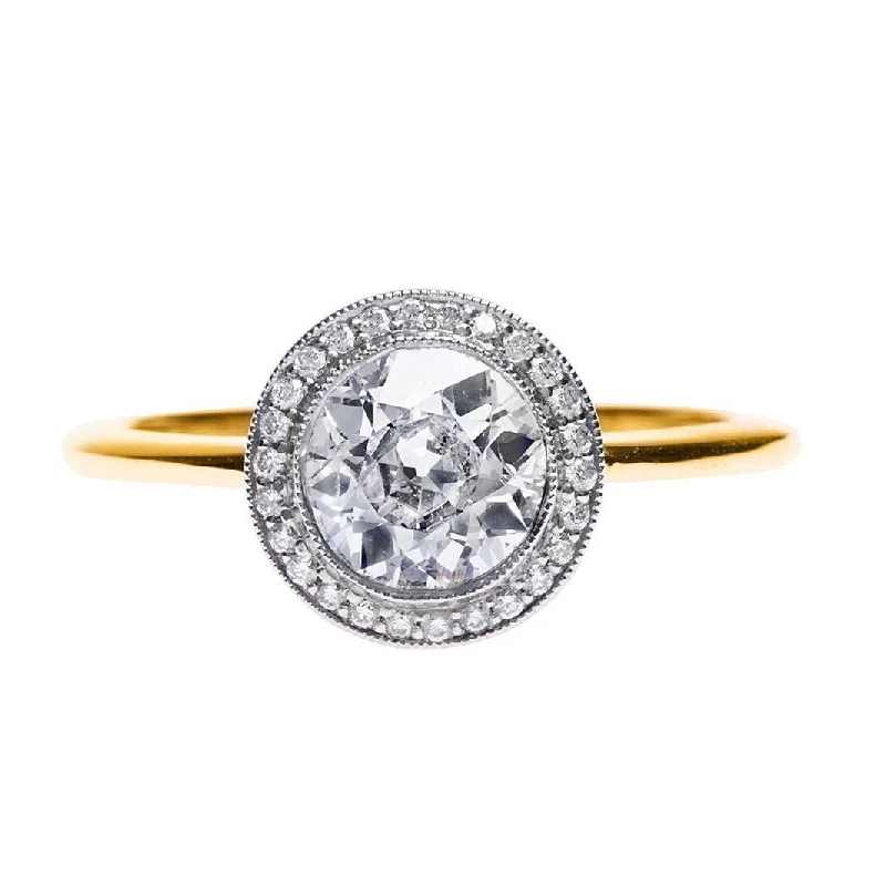 Men's Tourmaline Engagement Rings in 18K Two - Tone Gold with a Floral - Inspired SettingWillow Glen