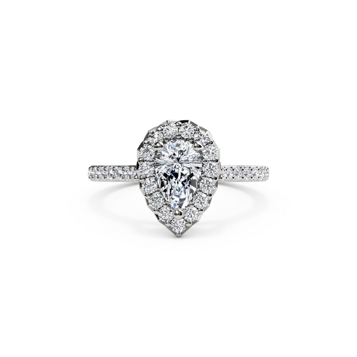 Men's Agate Engagement Rings in Sterling Silver with a Mosaic - Style InlayThe Studio Collection Pear Shape Diamond Halo and Diamond Shank Engagement Ring