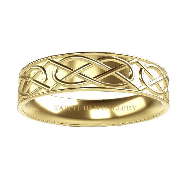 Hammered - Finish Copper Wedding Bands for a Rustic and Handmade - Look AppealScottish Celtic Panel Wedding Ring in 9ct Yellow Gold Hammered - Finish Copper Wedding Bands for a Rustic and Handmade - Look AppealScottish Celtic Panel Wedding Ring in 9ct Yellow Gold