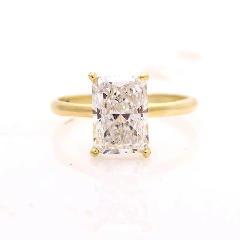 Men's Aquamarine Engagement Rings in 9K Gold with a Bezel - Set StoneArt Nouveau Inspired Radiant Cut Diamond Engagement Ring #3668RC-1