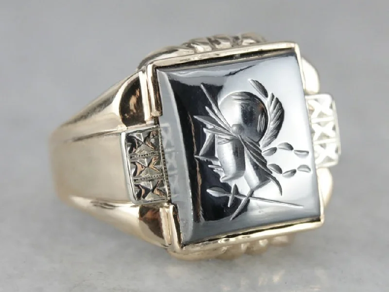 Amethyst Gemstone Rings in Sterling Silver with a Halo of Cubic Zirconia for a Budget - Friendly LuxuryRetro Era Hematite Intaglio Statement Ring Amethyst Gemstone Rings in Sterling Silver with a Halo of Cubic Zirconia for a Budget - Friendly LuxuryRetro Era Hematite Intaglio Statement Ring