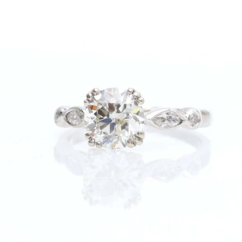 Men's Alexandrite Engagement Rings in Platinum with a Hidden Halo of DiamondsReplica Art Deco Engagement Ring #1305-12A