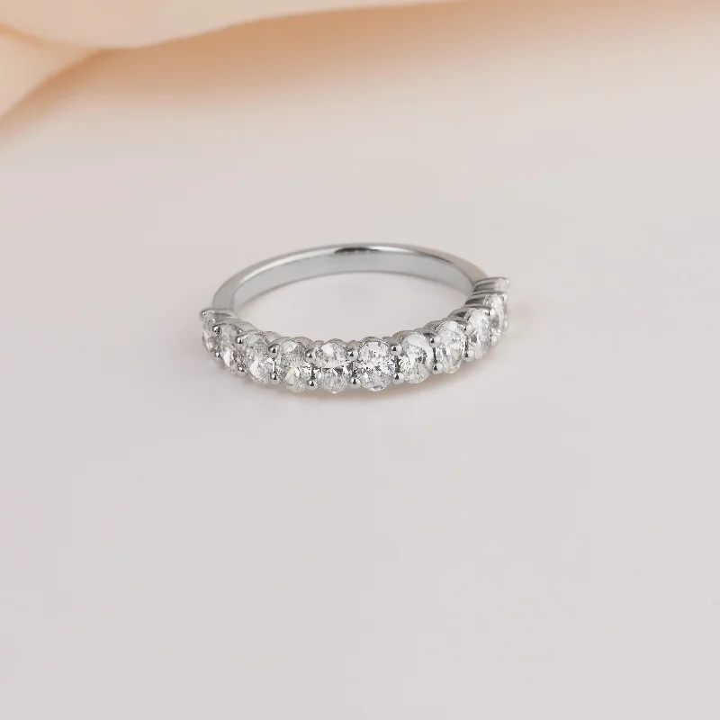 Hammered - Finish Copper Wedding Bands for a Rustic and Handmade - Look Appeal18K White Gold Oval Diamond Wedder or Eternity Ring 1.35tdw Hammered - Finish Copper Wedding Bands for a Rustic and Handmade - Look Appeal18K White Gold Oval Diamond Wedder or Eternity Ring 1.35tdw