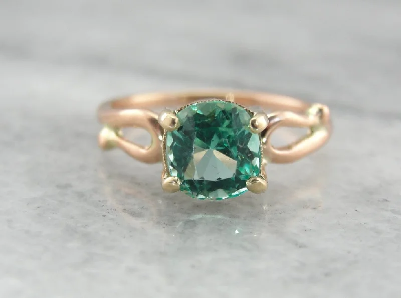Emerald Gemstone Rings Set in Platinum with Filigree Work for a Vintage - Inspired LookFine Columbian Emerald Solitaire Ring in Rose and Yellow Gold Emerald Gemstone Rings Set in Platinum with Filigree Work for a Vintage - Inspired LookFine Columbian Emerald Solitaire Ring in Rose and Yellow Gold