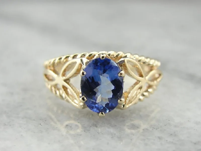 Moonstone Gemstone Rings in Silver - Plated Copper with a Celtic - Inspired Pattern for a Mystical VibeTanzanite and Yellow Gold Ring with Filigree Trieskel Mounting Moonstone Gemstone Rings in Silver - Plated Copper with a Celtic - Inspired Pattern for a Mystical VibeTanzanite and Yellow Gold Ring with Filigree Trieskel Mounting