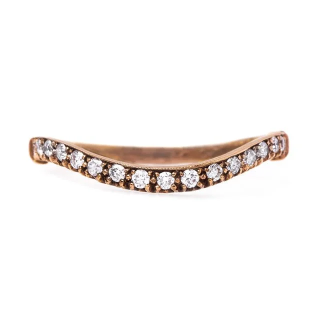 Men's Sapphire Engagement Rings in 18K White Gold with Pave Diamond AccentsRose Gold Curved Bonaventure