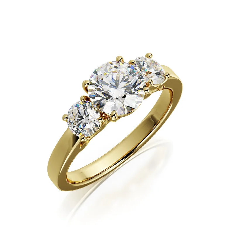 Men's Aquamarine Engagement Rings in 9K Gold with a Bezel - Set StoneSolar Wind plain Band Natural Round  Diamond Engagement Ring