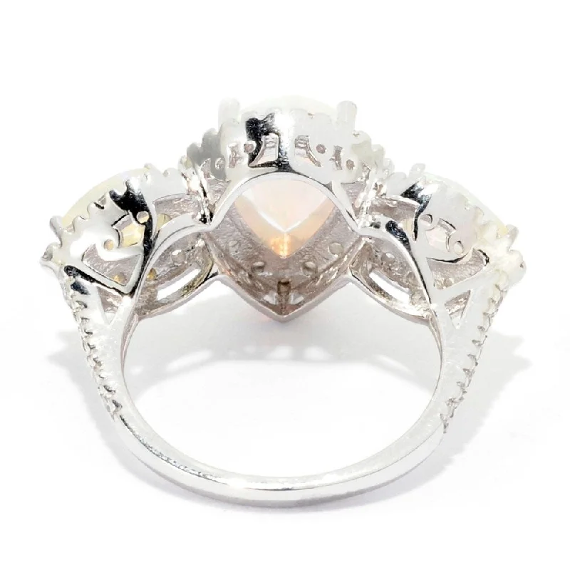 Citrine Gemstone Rings in Stainless Steel with a Stackable Design for a Trendy Everyday WearSterling Silver Ethiopian Opal & White Topaz 3-Stone Halo Ring Citrine Gemstone Rings in Stainless Steel with a Stackable Design for a Trendy Everyday WearSterling Silver Ethiopian Opal & White Topaz 3-Stone Halo Ring