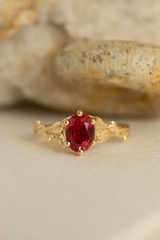 Men's Citrine Engagement Rings in Stainless Steel with a Stackable Band DesignLab grown padparadscha sapphire ring, gold leaf engagement ring / Freesia