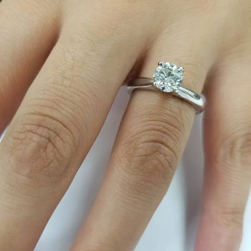 Heart - Shaped Engagement Rings in 14K Pink Gold for a Romantic Proposal1 ct Diamond Solitaire Round Brilliant Cut Natural Real White Gold sz7