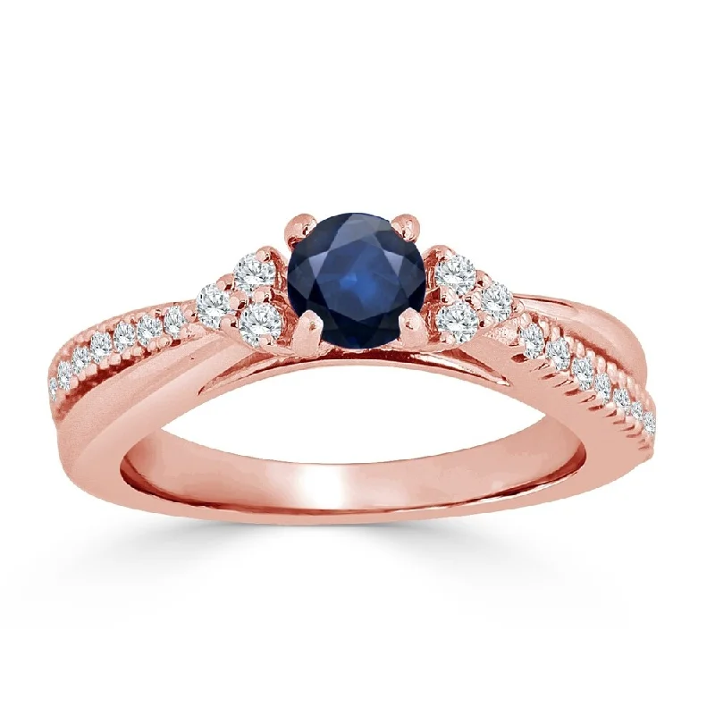 Vintage - Inspired Engagement Rings with Filigree Work and Emerald - Cut Center StoneAuriya 14K Gold 1/2ct Blue Sapphire and 1/3ctw Diamond Engagement Ring Vintage - Inspired Engagement Rings with Filigree Work and Emerald - Cut Center StoneAuriya 14K Gold 1/2ct Blue Sapphire and 1/3ctw Diamond Engagement Ring