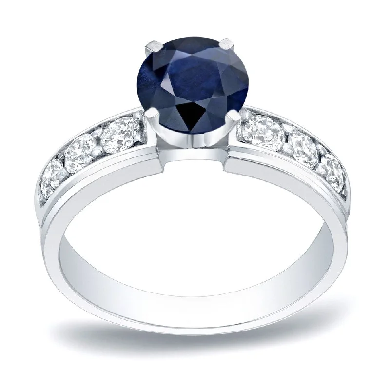 Engagement Rings with Sapphire and Diamond Combinations in a Vintage StyleAuriya 14k Gold 1/2ct Round Sapphire and Diamond Engagement Ring 1/2ctw Engagement Rings with Sapphire and Diamond Combinations in a Vintage StyleAuriya 14k Gold 1/2ct Round Sapphire and Diamond Engagement Ring 1/2ctw