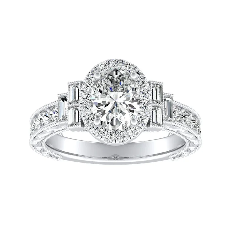 Cushion - Cut Halo Engagement Rings with a Platinum Band and Micro - Pave DetailsAuriya 14k Gold 1 9/10ctw Vintage Art Deco Oval-cut Halo Diamond Ring Cushion - Cut Halo Engagement Rings with a Platinum Band and Micro - Pave DetailsAuriya 14k Gold 1 9/10ctw Vintage Art Deco Oval-cut Halo Diamond Ring
