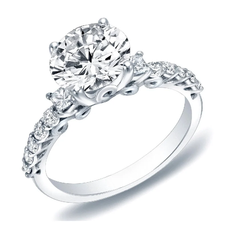 Oval Cut Engagement Rings in Palladium with a Hidden Halo for a Surprise SparkleAuriya 14k Gold Vintage 3-Stone Diamond Engagement Ring 1 2/5ctw Certified
