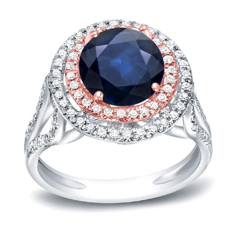 Adjustable Engagement Rings with a Flexible Band and a Princess - Cut Center DiamondAuriya 14k Two-tone Gold 1 1/4ct Unique Blue Sapphire Halo Diamond Engagement Ring 1/2ctw Adjustable Engagement Rings with a Flexible Band and a Princess - Cut Center DiamondAuriya 14k Two-tone Gold 1 1/4ct Unique Blue Sapphire Halo Diamond Engagement Ring 1/2ctw