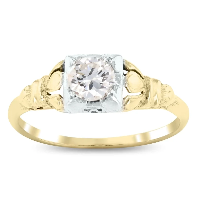 Engagement Rings with Amethyst and Diamond Accents in a Contemporary SettingAuriya 14k Two-Tone Gold 3/8ctw Vintage Solitaire Diamond Engagement Ring (G- VS-2) Engagement Rings with Amethyst and Diamond Accents in a Contemporary SettingAuriya 14k Two-Tone Gold 3/8ctw Vintage Solitaire Diamond Engagement Ring (G- VS-2)