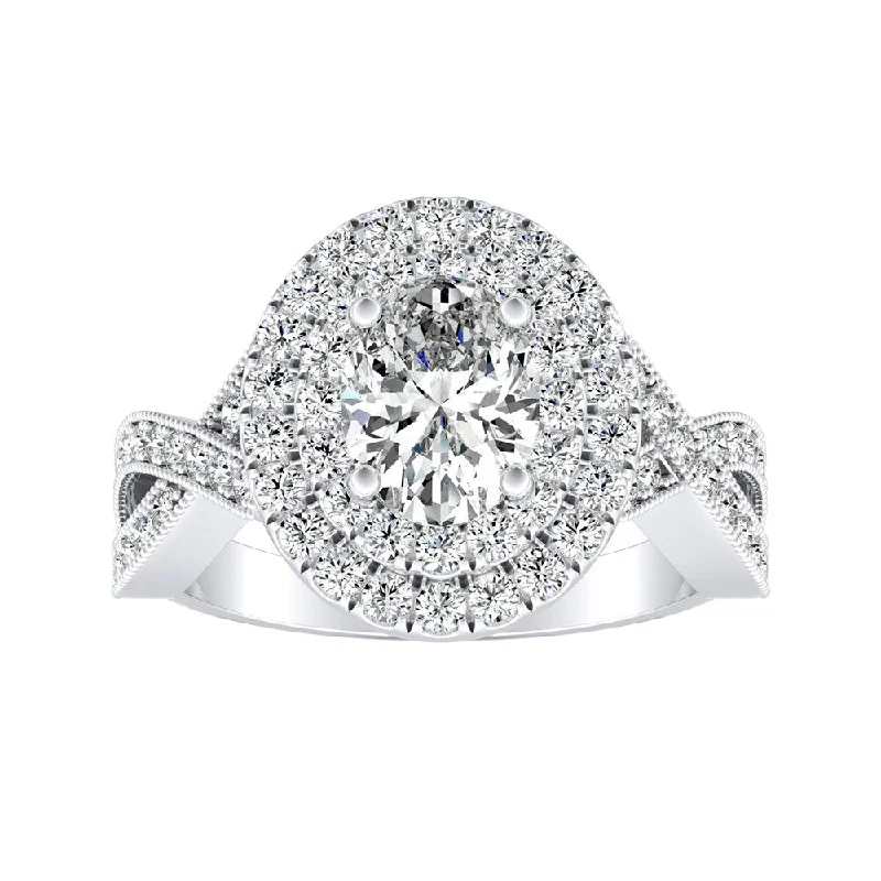 Cluster Engagement Rings with Multiple Small Diamonds Arranged in a Stunning DesignAuriya Platinum 1 5/8ctw Vintage Oval-cut Halo Diamond Engagement Ring - White (H-I, SI1-SI2) - White H-I Cluster Engagement Rings with Multiple Small Diamonds Arranged in a Stunning DesignAuriya Platinum 1 5/8ctw Vintage Oval-cut Halo Diamond Engagement Ring - White (H-I, SI1-SI2) - White H-I