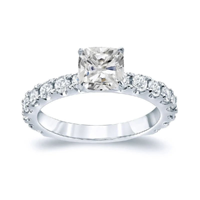 Vintage Cluster Engagement Rings with Antique - Cut Diamonds and Silver FiligreeAuriya Platinum 2ctw Classic Cushion-cut Diamond Engagement Ring Certified (H-I, I1-I2)