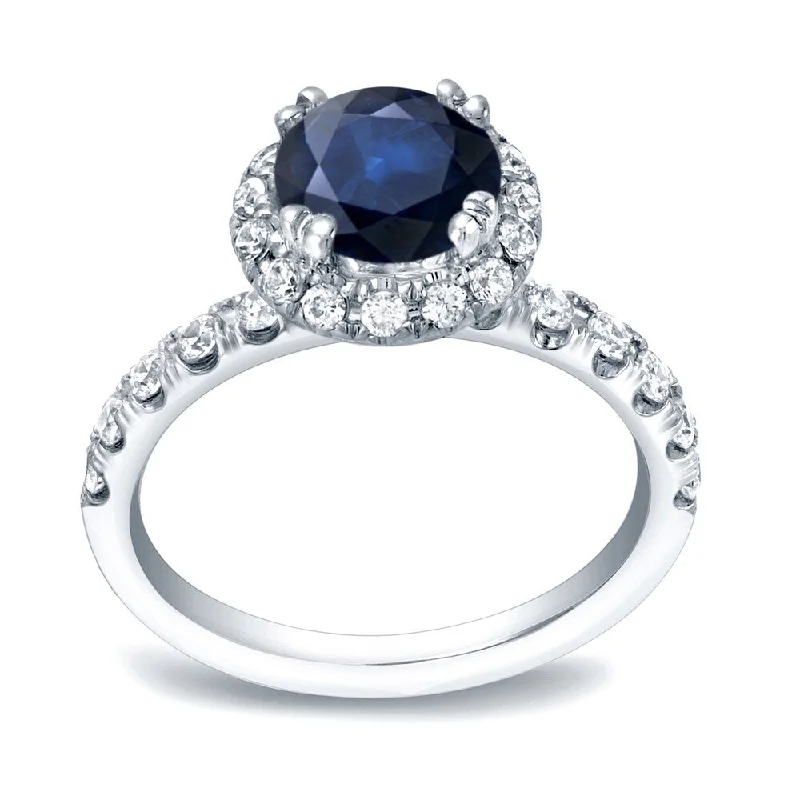 Vintage - Inspired Engagement Rings with Filigree Work and Emerald - Cut Center StoneAuriya Round 3/4ct Sapphire and 7/8ctw Halo Diamond Engagement Ring 14K Gold Vintage - Inspired Engagement Rings with Filigree Work and Emerald - Cut Center StoneAuriya Round 3/4ct Sapphire and 7/8ctw Halo Diamond Engagement Ring 14K Gold