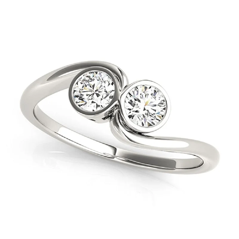Solitaire Engagement Rings with a High - Clarity Round Diamond and Tapered BandAuriya Round 3/4ct TDW Bezel Set Diamond 2-Stone Engagement Ring 14K Gold Solitaire Engagement Rings with a High - Clarity Round Diamond and Tapered BandAuriya Round 3/4ct TDW Bezel Set Diamond 2-Stone Engagement Ring 14K Gold