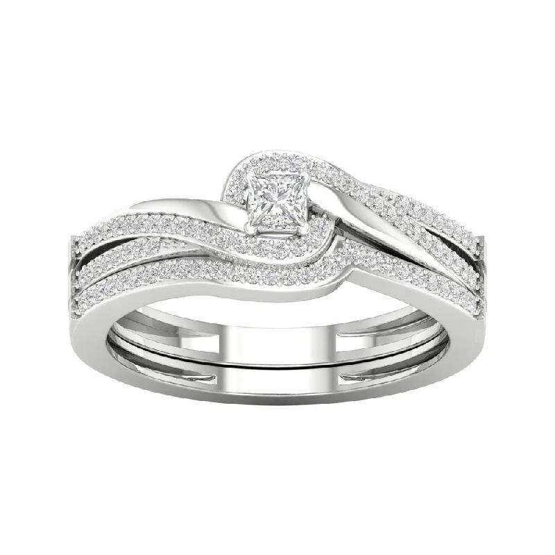 Oval Cut Engagement Rings in Palladium with a Hidden Halo for a Surprise SparkleDe Couer 10k Gold 1/3ct TDW Diamond Halo Birdal Ring Oval Cut Engagement Rings in Palladium with a Hidden Halo for a Surprise SparkleDe Couer 10k Gold 1/3ct TDW Diamond Halo Birdal Ring