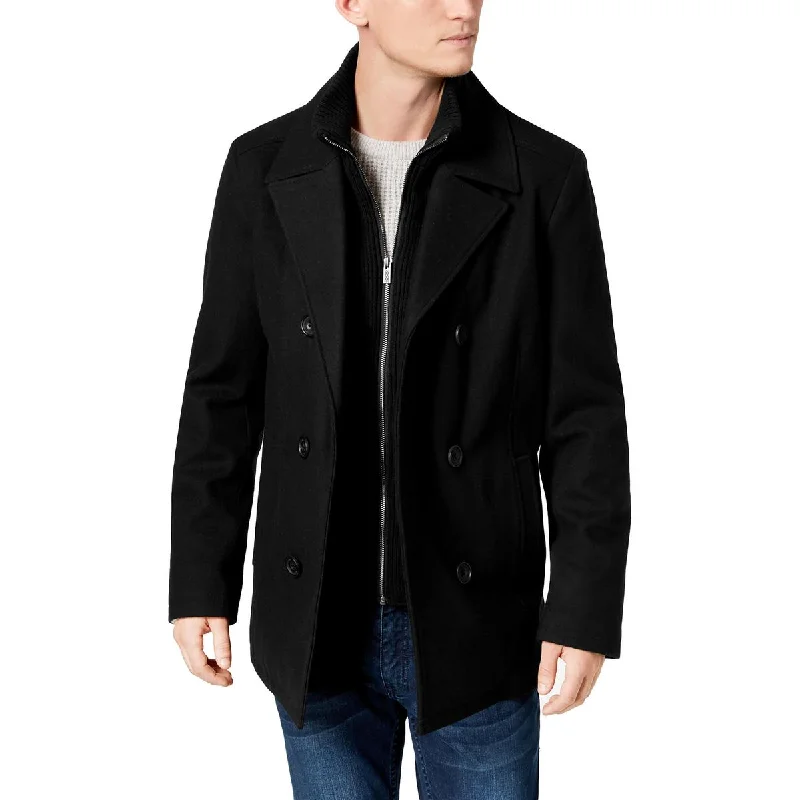 Kenneth Cole Mens Wool Double Breasted Pea Coat