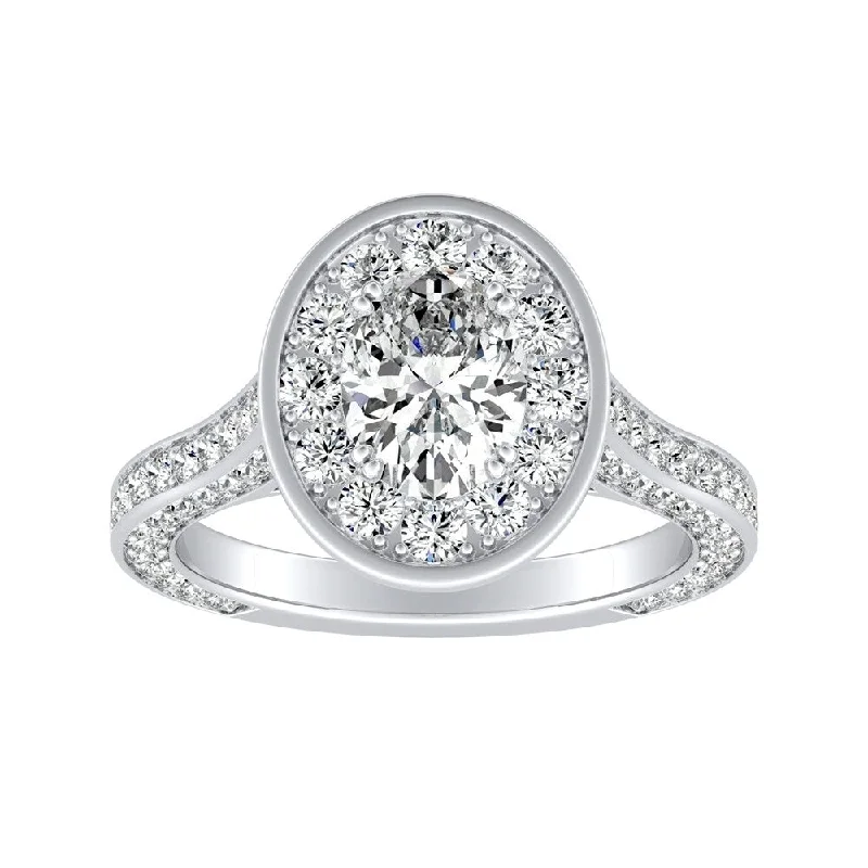 Art Deco Engagement Rings with Geometric Patterns and Baguette - Cut Diamond AccentsOval-cut 2ctw Halo Diamond Engagement Ring Platinum by Auriya Art Deco Engagement Rings with Geometric Patterns and Baguette - Cut Diamond AccentsOval-cut 2ctw Halo Diamond Engagement Ring Platinum by Auriya