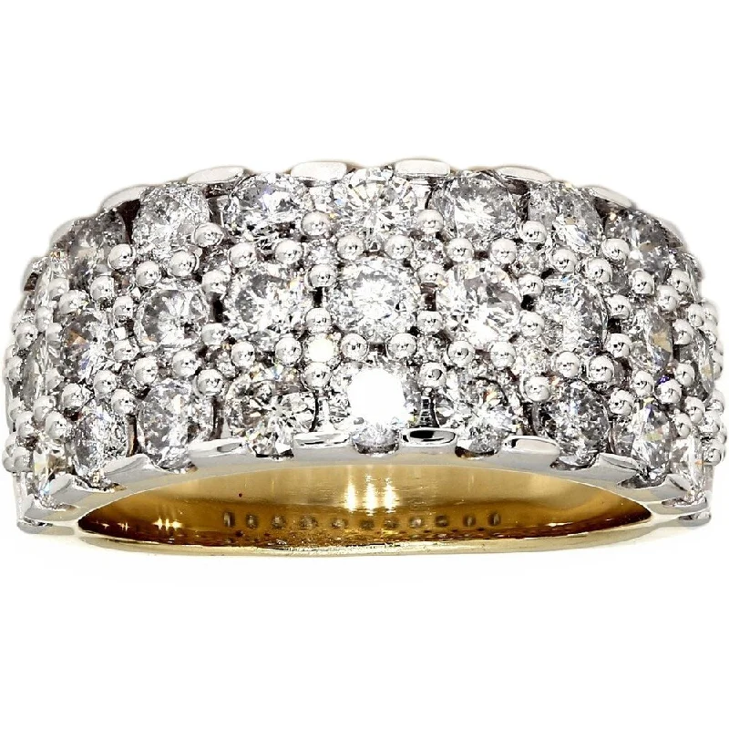 Pear - Shaped Engagement Rings in Yellow Gold with a Diamond - Encrusted BandPompeii3 10k Yellow Gold 2.90Ct. TDW Diamond Band Womens Wide Pave Anniversary Ring