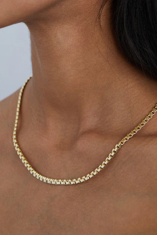 Chain Rings with a Miniature Lock and Key CharmCURB CHAIN NECKLACE