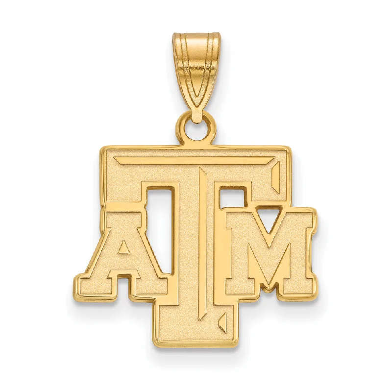 Rhinestone - Encrusted Crown Pendant for Little Girls' Dress - Up14k Gold Plated Silver Texas A&M U. Medium Fancy 'TAM' Pendant Rhinestone - Encrusted Crown Pendant for Little Girls' Dress - Up14k Gold Plated Silver Texas A&M U. Medium Fancy 'TAM' Pendant
