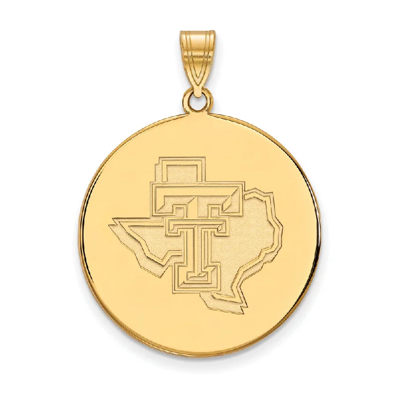 Customized Birthstone Pendant with Engraved Name for a Personalized Touch14k Gold Plated Silver Texas Tech U. XL Disc Pendant Customized Birthstone Pendant with Engraved Name for a Personalized Touch14k Gold Plated Silver Texas Tech U. XL Disc Pendant