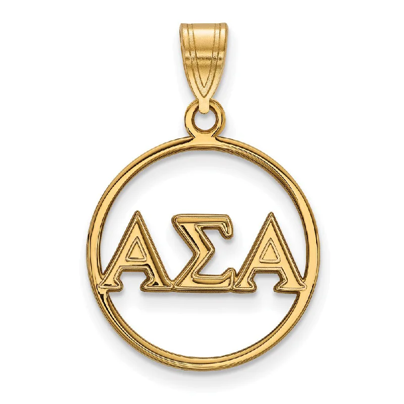 Magnetic - Locking Pendant with Hidden Compartment for Secret Messages14K Plated Silver Alpha Sigma Alpha Small Circle Pendant Magnetic - Locking Pendant with Hidden Compartment for Secret Messages14K Plated Silver Alpha Sigma Alpha Small Circle Pendant