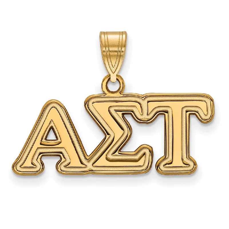 Glow - in - the - Dark Starry Sky Pendant for Nighttime Adventures14K Plated Silver Alpha Sigma Tau Medium Greek Letters Pendant