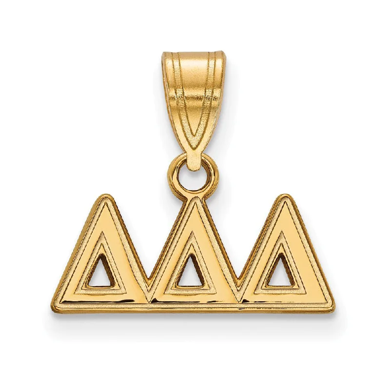 Magnetic - Locking Pendant with Hidden Compartment for Secret Messages14K Plated Silver Delta Delta Delta Medium Greek Letters Pendant Magnetic - Locking Pendant with Hidden Compartment for Secret Messages14K Plated Silver Delta Delta Delta Medium Greek Letters Pendant