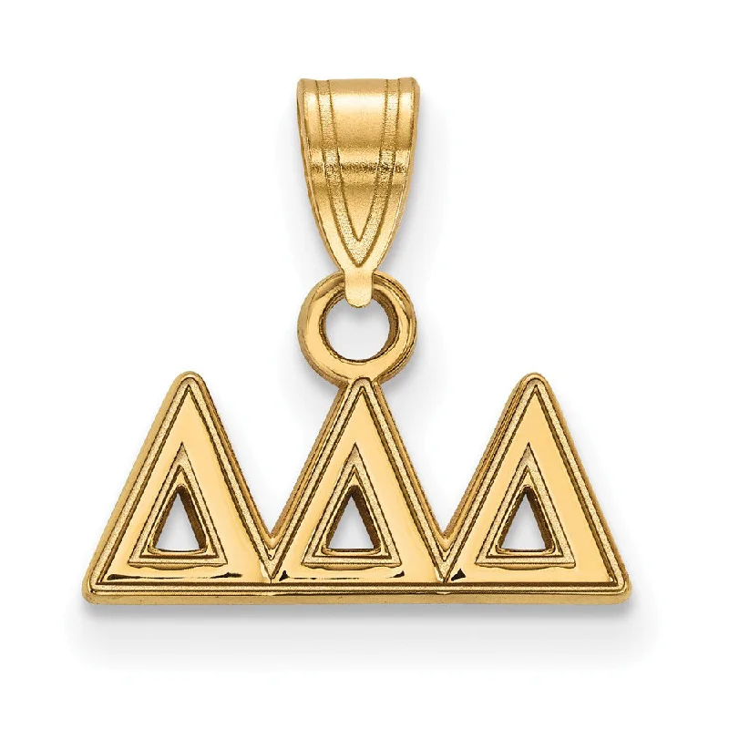 Adjustable - Chain Cubic Zirconia Solitaire Pendant for a Sparkling Gift14K Plated Silver Delta Delta Delta Small Greek Letters Pendant Adjustable - Chain Cubic Zirconia Solitaire Pendant for a Sparkling Gift14K Plated Silver Delta Delta Delta Small Greek Letters Pendant