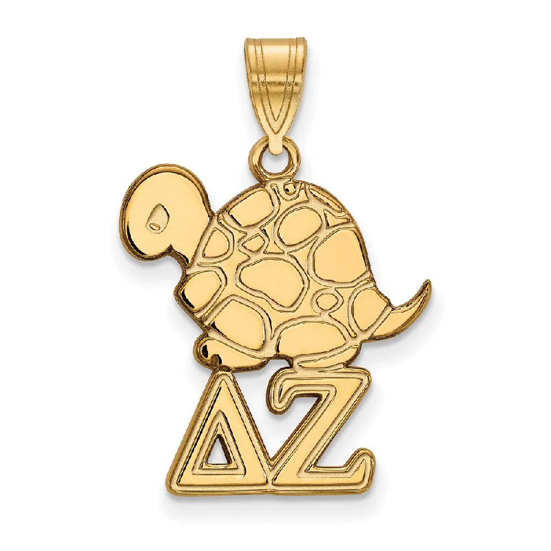 18K Gold - Plated Angel Wing Pendant for a Symbolic and Elegant Accessory14K Plated Silver Delta Zeta Medium Pendant 18K Gold - Plated Angel Wing Pendant for a Symbolic and Elegant Accessory14K Plated Silver Delta Zeta Medium Pendant