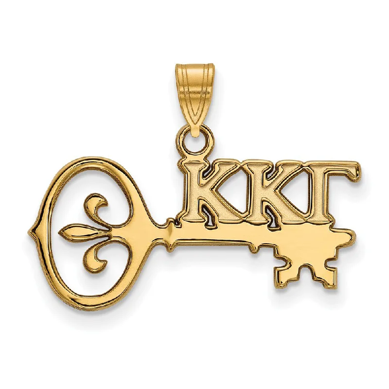 Pearl - Embellished Floral Pendant for a Feminine and Romantic Look14K Plated Silver Kappa Kappa Gamma Small Pendant