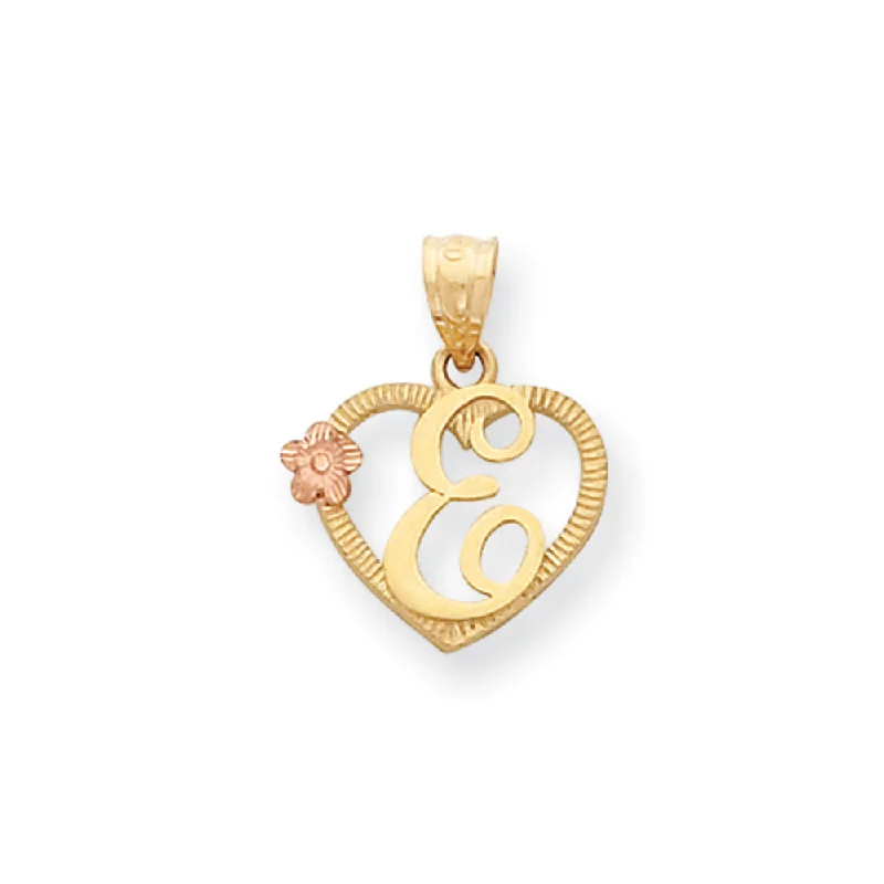 Glow - in - the - Dark Starry Sky Pendant for Nighttime Adventures14k Two Tone Gold Grace Collection 15mm Heart Initial E Pendant Glow - in - the - Dark Starry Sky Pendant for Nighttime Adventures14k Two Tone Gold Grace Collection 15mm Heart Initial E Pendant