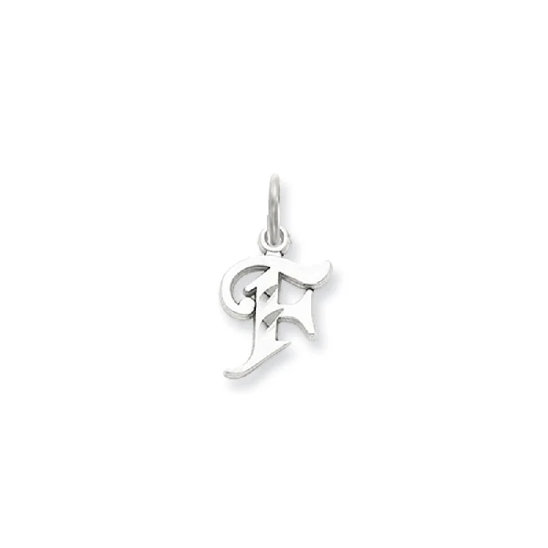 Retro - Inspired Art Deco - Patterned Pendant in Silver for Vintage Lovers14k White Gold, Isabelle Collection, Mini Letter F Initial Charm Retro - Inspired Art Deco - Patterned Pendant in Silver for Vintage Lovers14k White Gold, Isabelle Collection, Mini Letter F Initial Charm