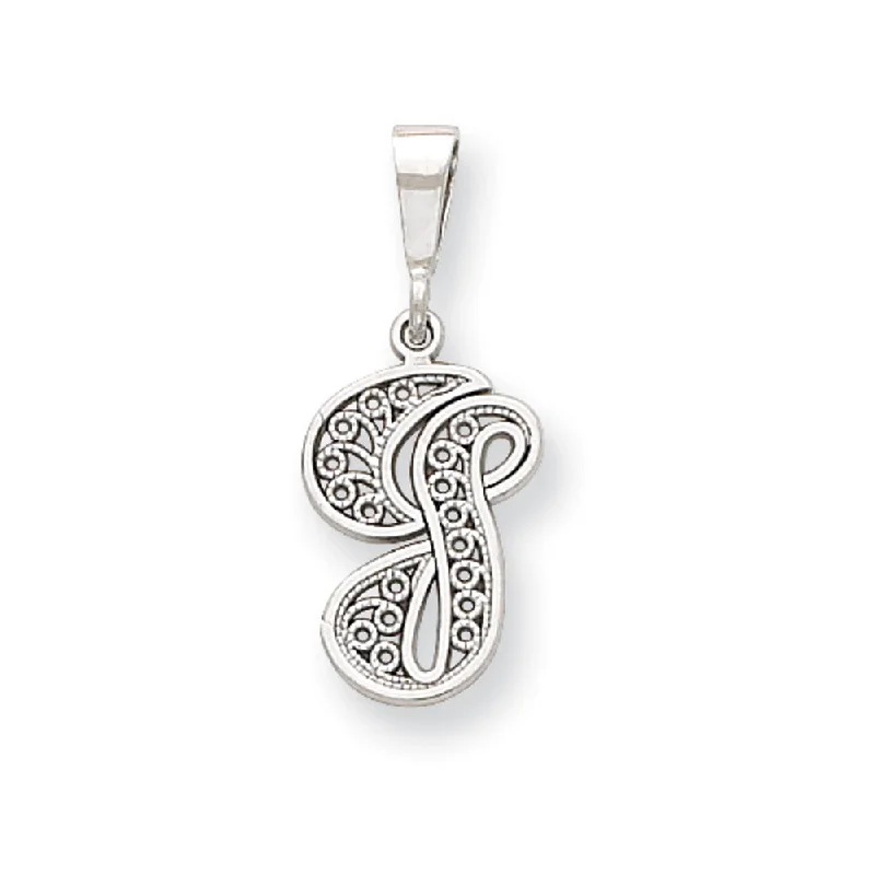 Hand - Carved Jade Buddha Pendant for Spiritual and Cultural Significance14k White Gold, Maci Collection, Filigree Script Initial G Pendant Hand - Carved Jade Buddha Pendant for Spiritual and Cultural Significance14k White Gold, Maci Collection, Filigree Script Initial G Pendant